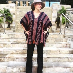 Free People Weave Pattern Poncho
